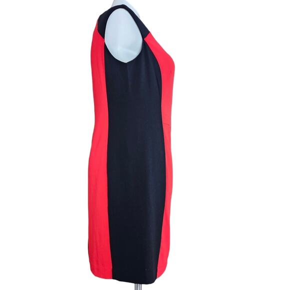 NWT Worthington Dress Womens Size 16 W Red Black Sleeveless Shift Color Block - Picture 3 of 15